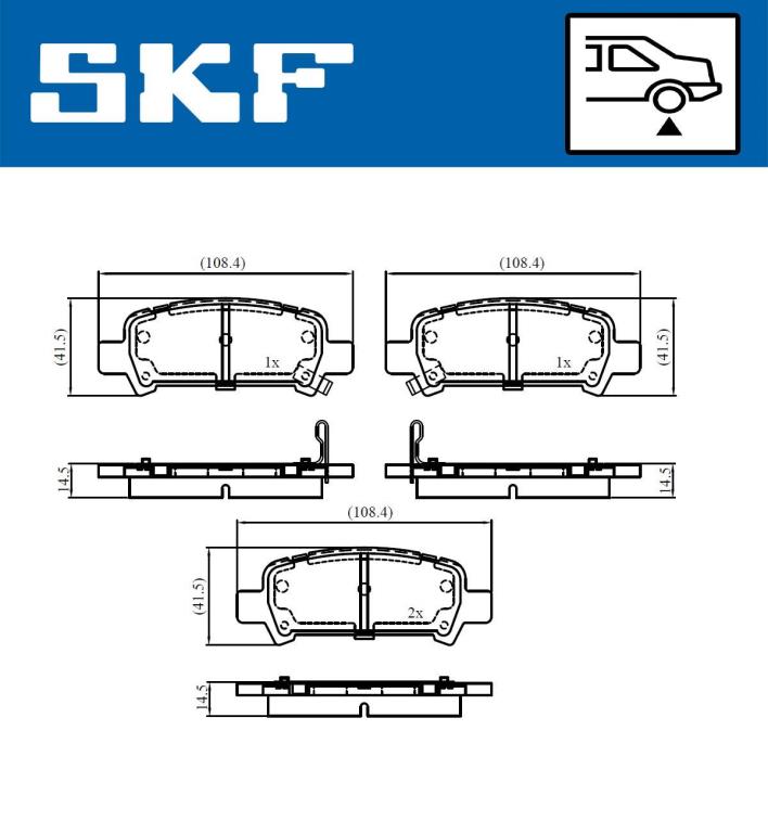 Jogo de 4 pastilhas de travão SKF ref. VKBP 90907 A